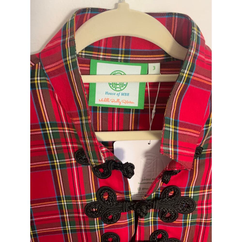 HOUSE OF MBR RED TARTAN BOUVIER LONG $385 NWT SIZE XL - Picture 10 of 14
